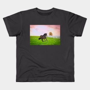 Black Stallion at Dawn Kids T-Shirt